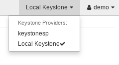 Horizon dropdown menu for switching between keystone providers