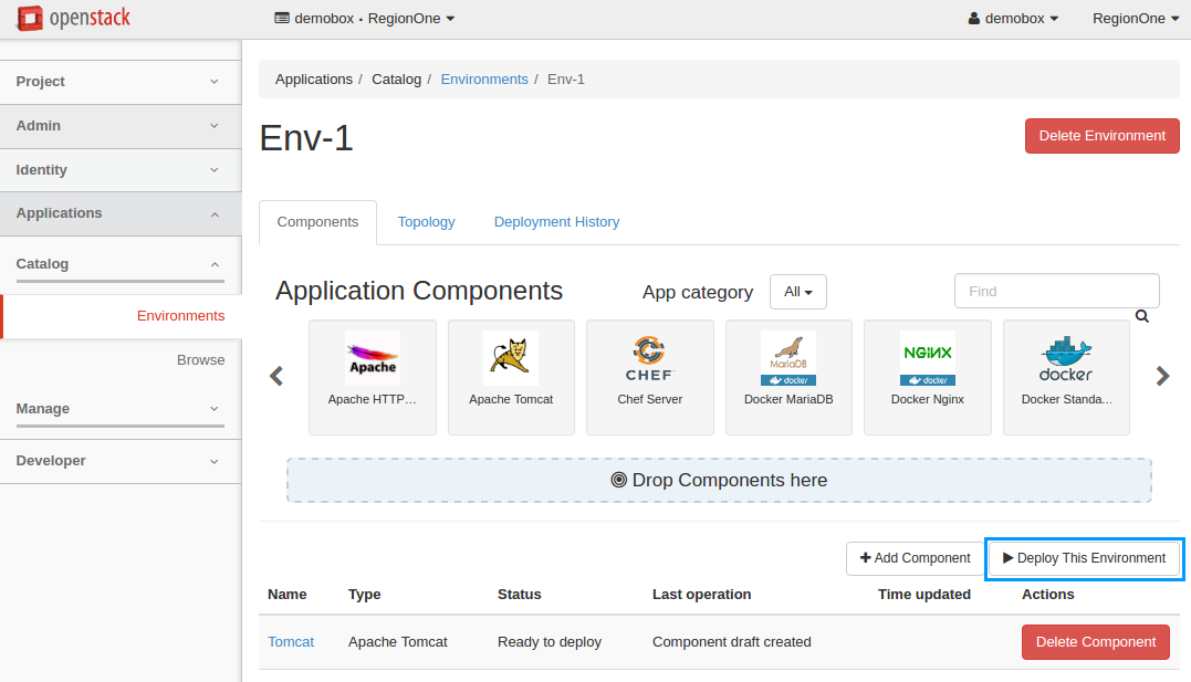 Environment Components page
